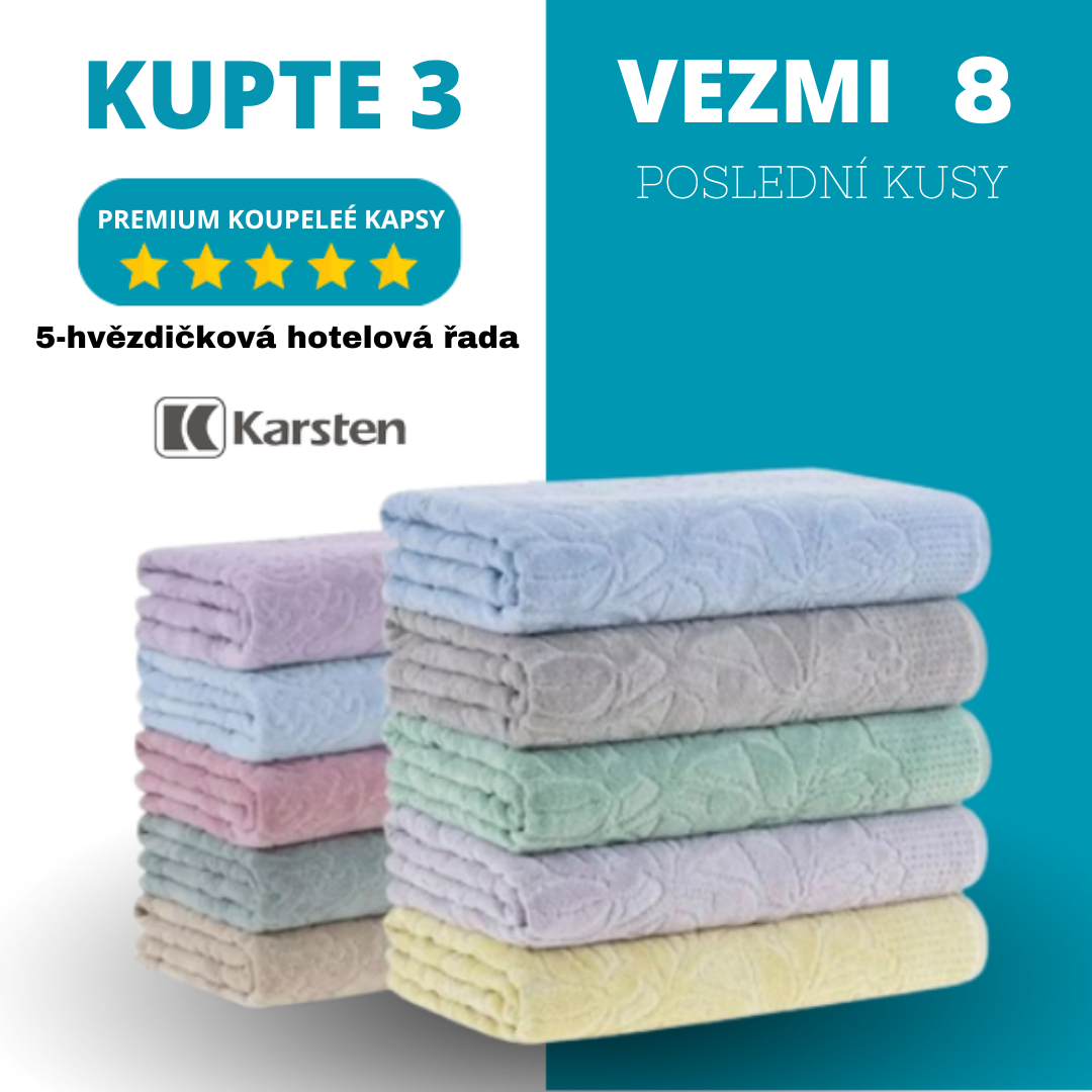MEGA KIT obsahující 8 SUPER RUČNÍKŮ - KUPTE 3, DOSTANETE 8 (VÝPRODEJ - POSLEDNÍ DEN) Matheus
